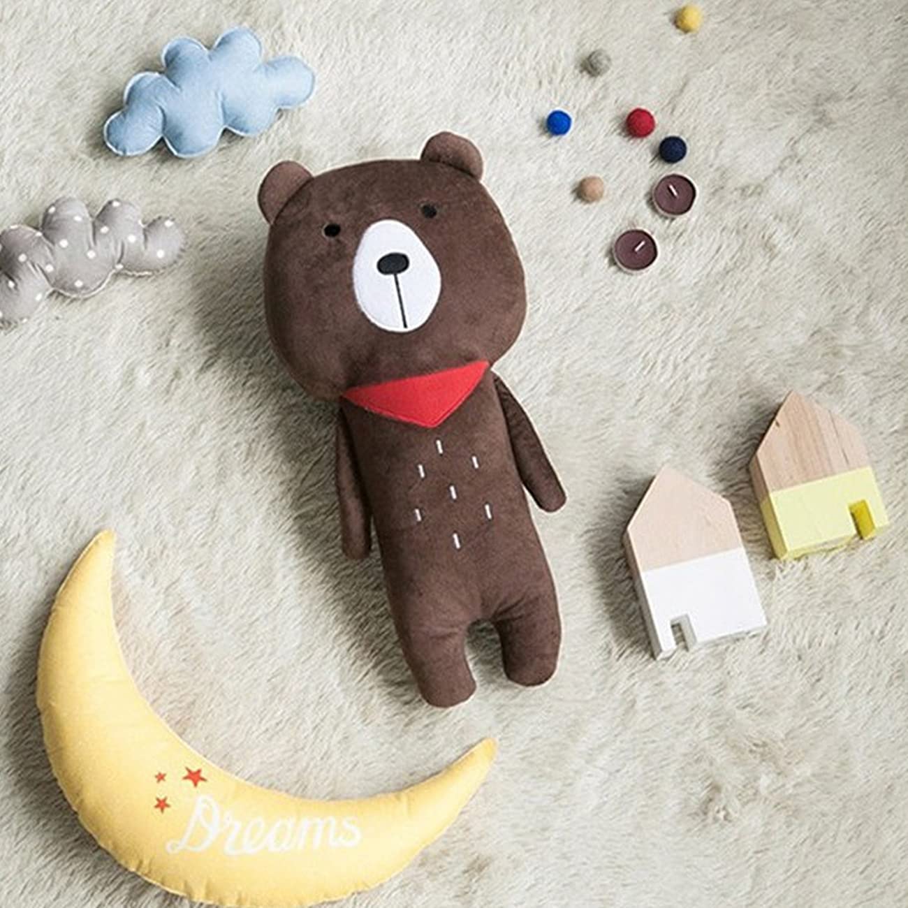 Resulzon bear seatbelt pillow home-use setup adds cozy decor on sofa