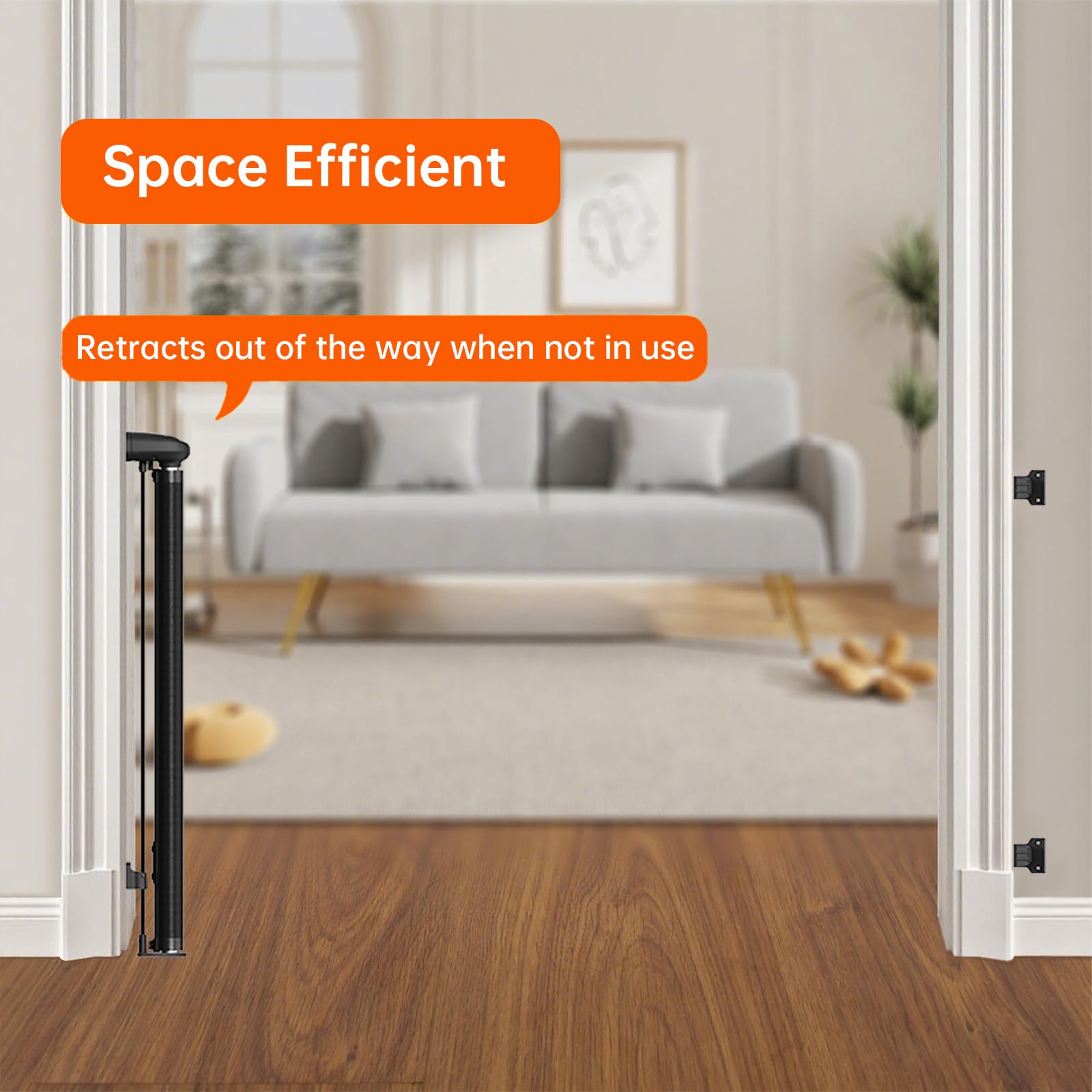 Retractable Safety Gate easy installation lets you set up in minutes.