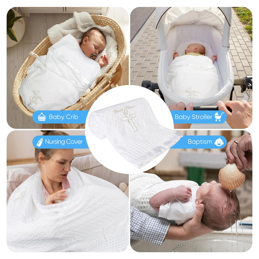 Runeaoys baptism-ready blanket for photo-perfect church moments and keepsakes
