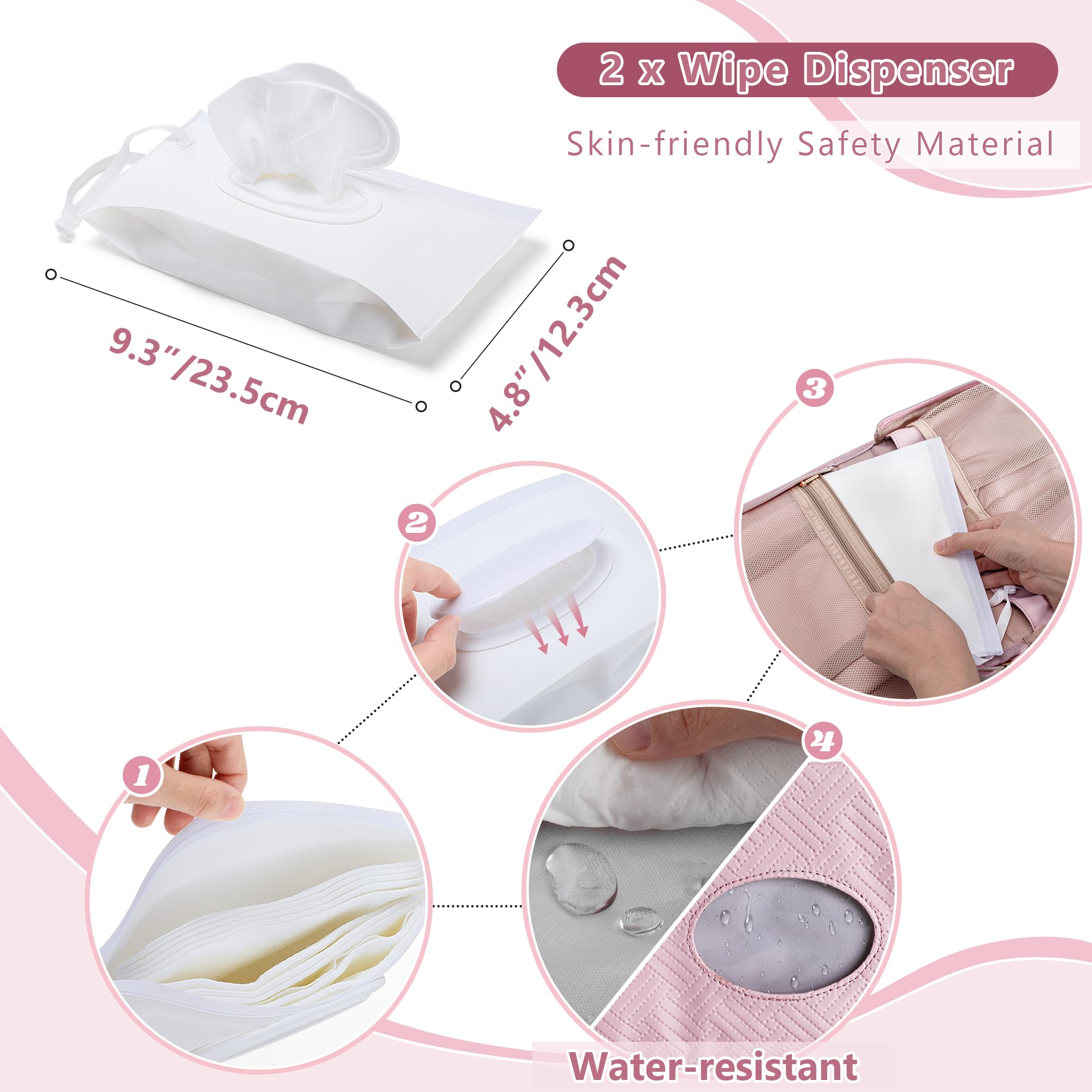 Rexmica diaper clutch nylon material shows durable, lightweight daily use