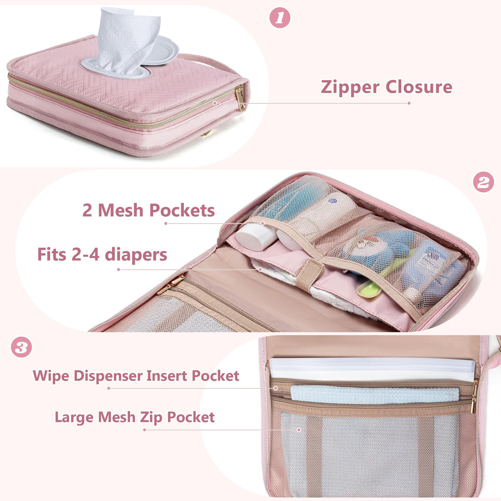 Rexmica diaper clutch with wipes dispensers keeps wipes handy during travel