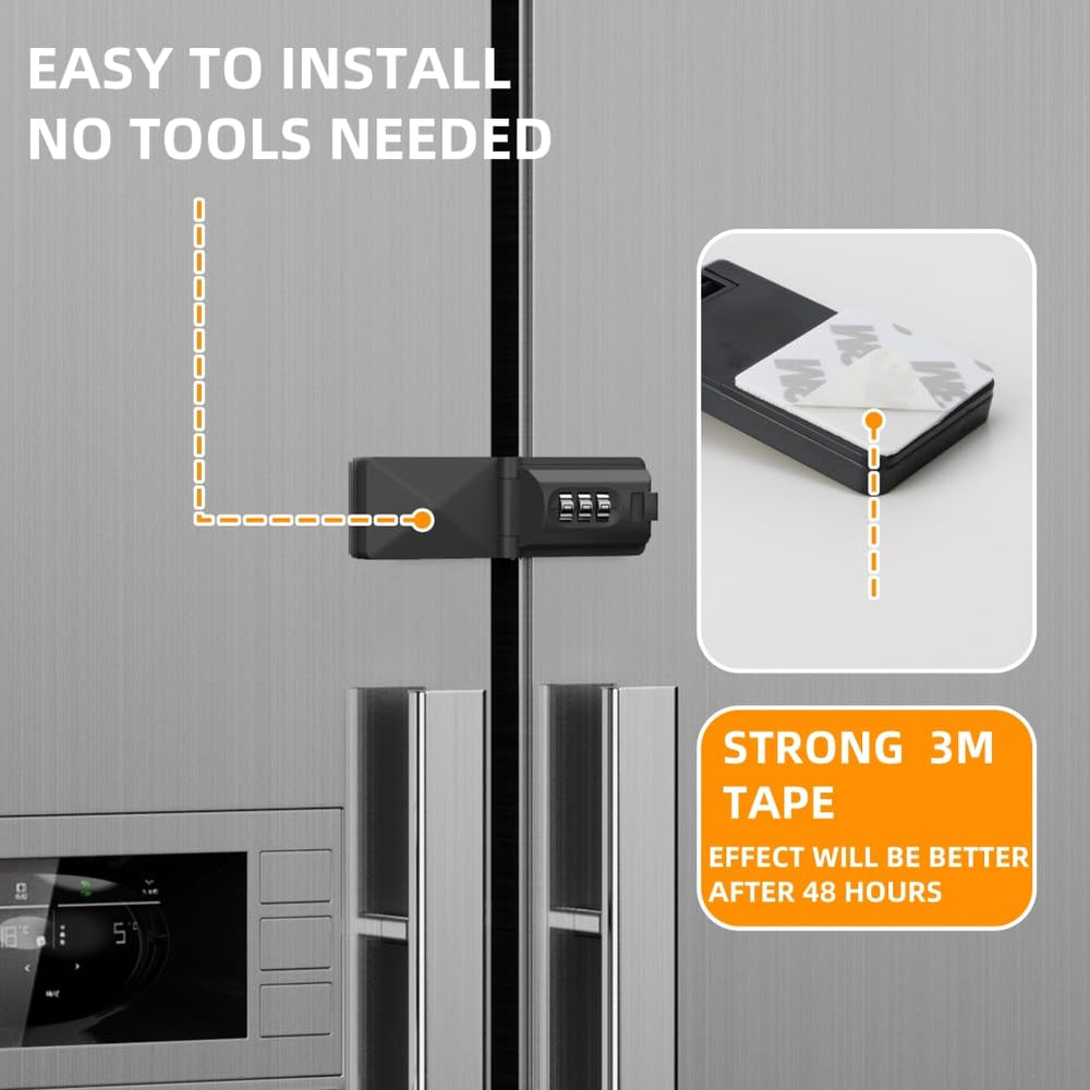REZIPO kitchen lock being installed without drilling or tools