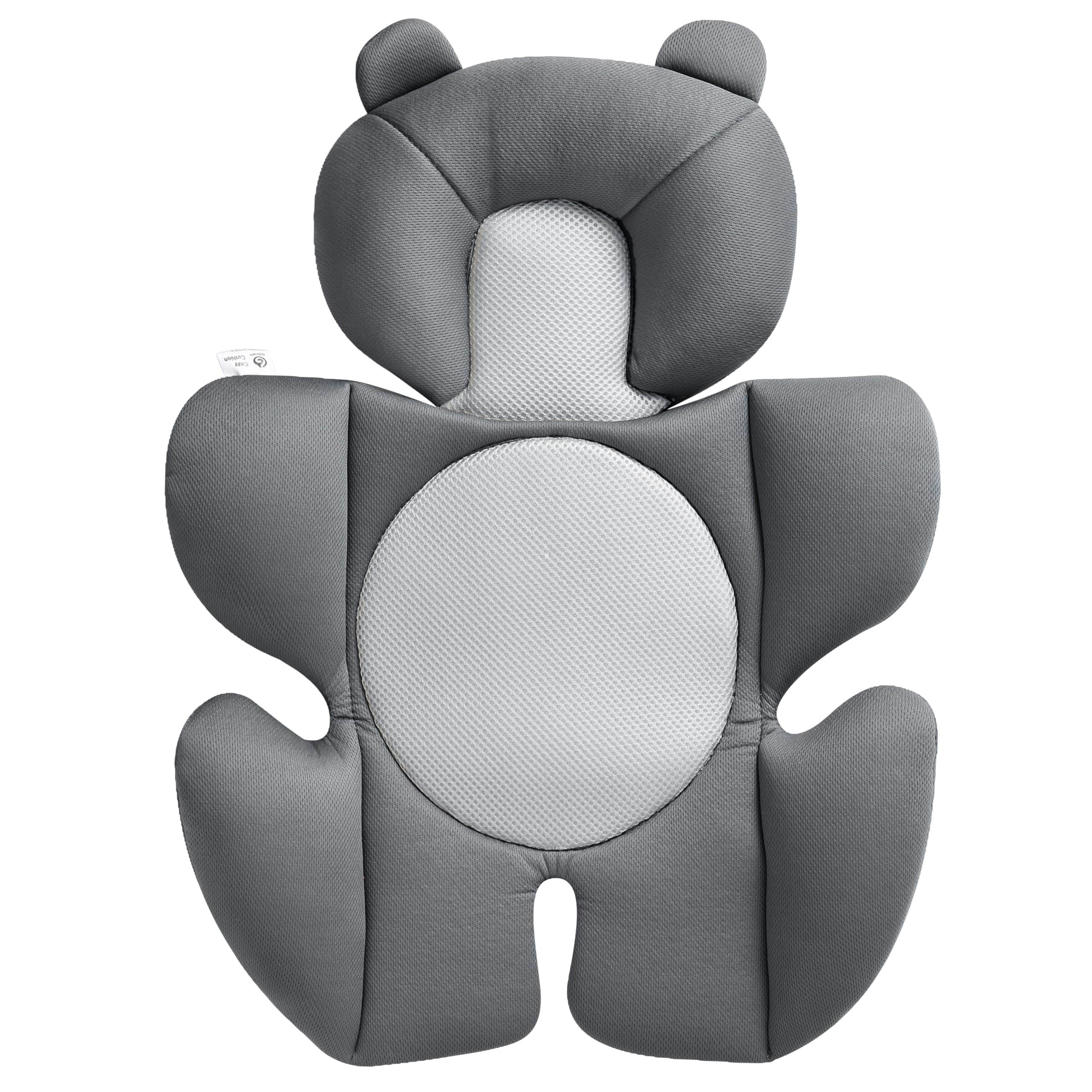 Rezlli newborn cushion demonstrates back-lying support for comfortable stroller rides.