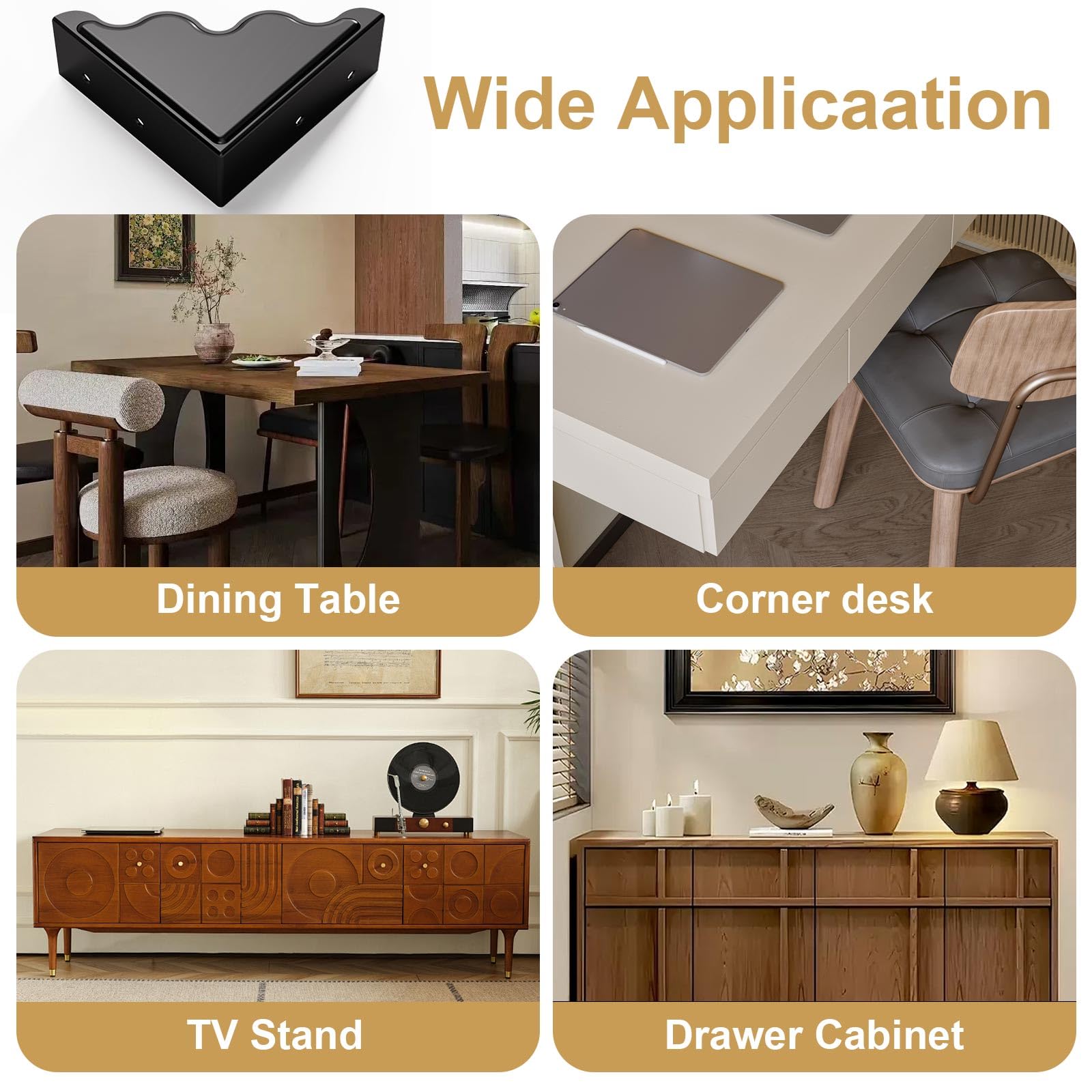 RFORPLY corner guards on a cabinet illustrate minimalist decoration plus reliable protection.