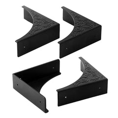 RFORPLY metal corner protector (black) front view, adds antique edge protection for tables.