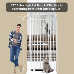 Rgqphantom gate extension demonstrates width adjustment from 29.92 to 43 inches.