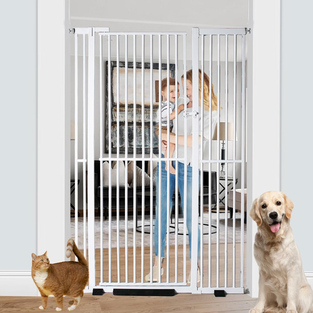 Rgqphantom 71-inch extra tall gate closed helps prevent jumpers at stairs or doorways.