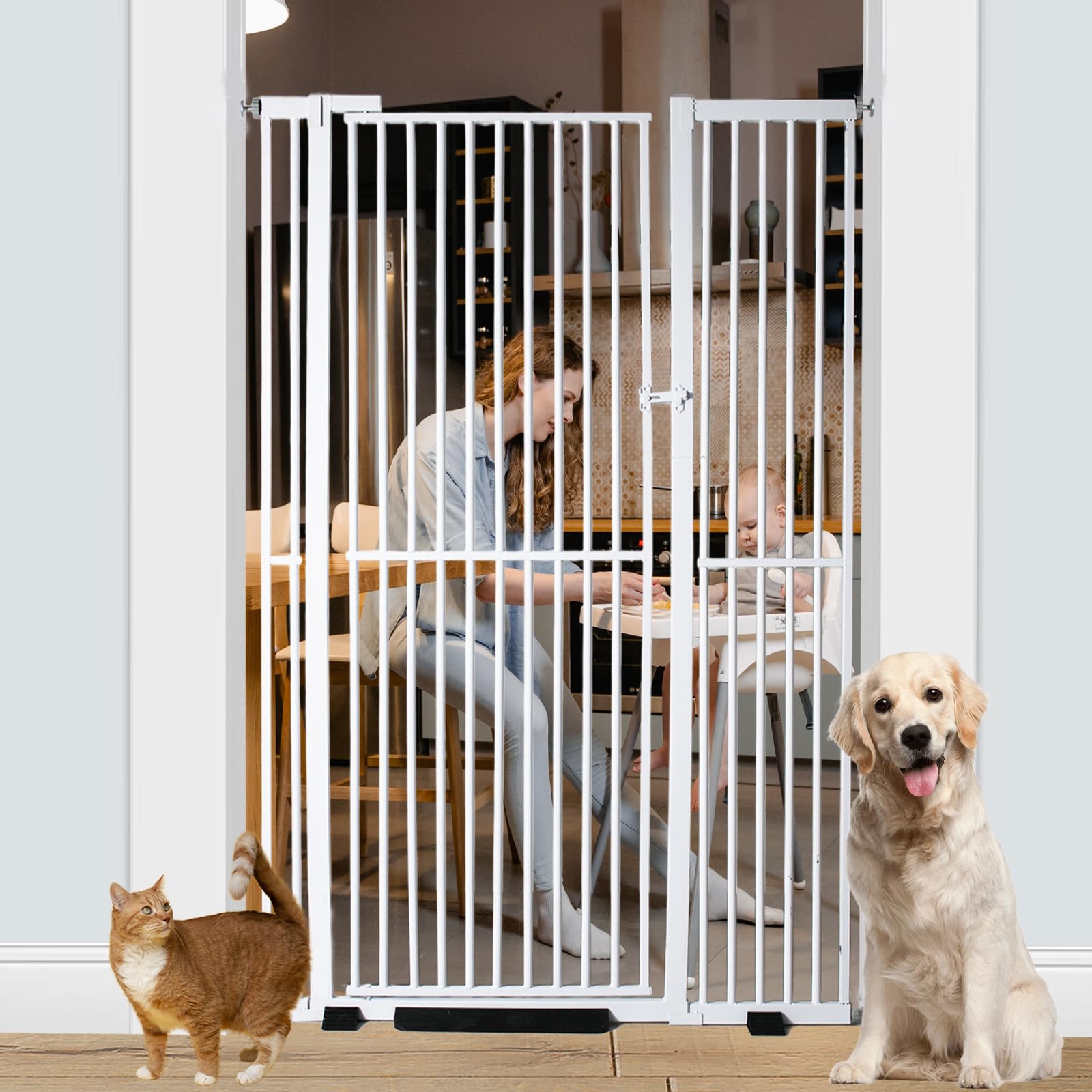 Rgqphantom 71-inch gate tall at stairs for pet safety