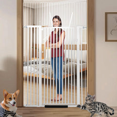 Rgqphantom 71-inch gate front view shows tall barrier for stairs.