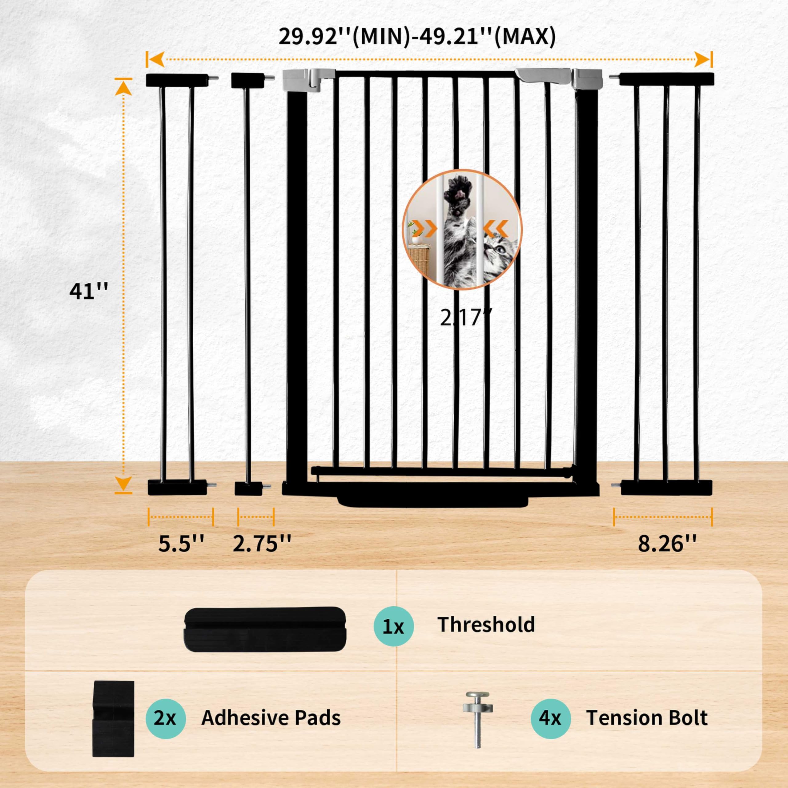 Rgqphantom extensions kit showing width adjustments for 29.92 to 49.21 inches