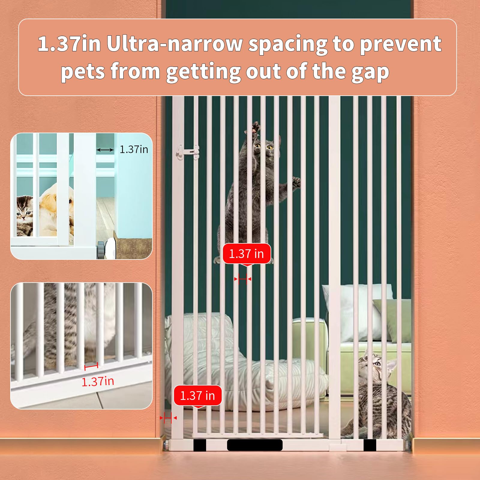 Rgqphantom swing-through gate with handle enables easy one-handed access.