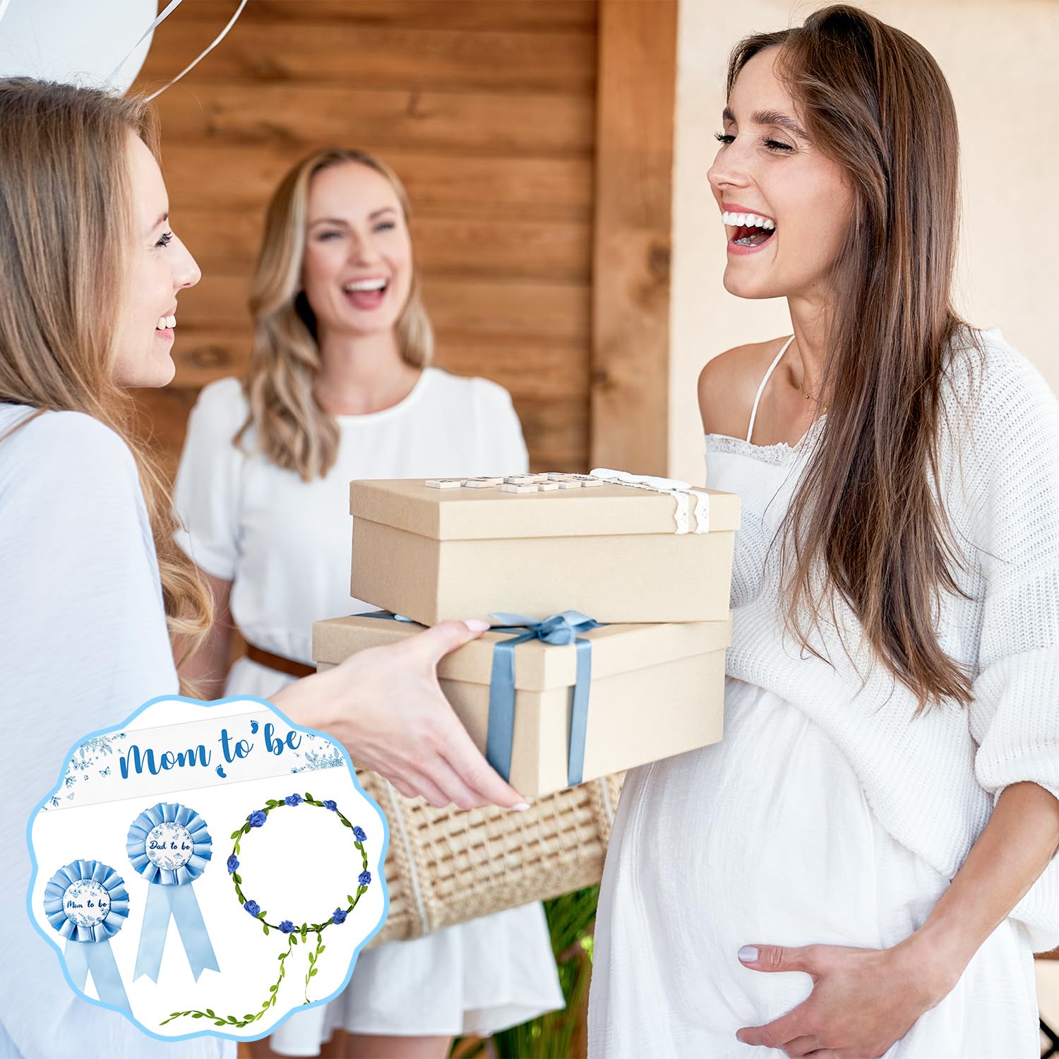 R HORSE baby shower prop set suitable for gender reveal events.