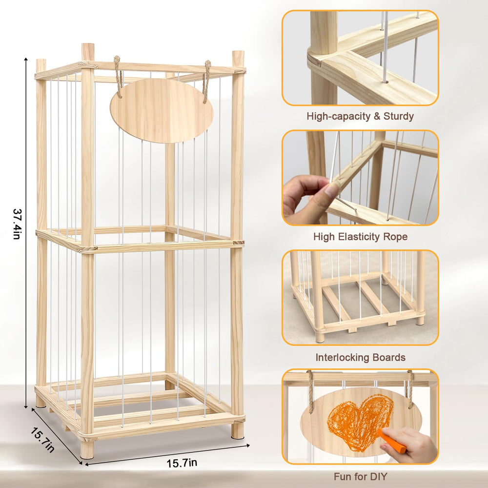 Rhyzoray thick wooden toy zoo close-up highlights rounded edges for safe play.