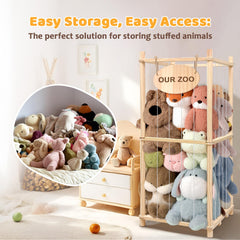Rhyzoray wooden nameplate for personalization adds a playful touch to the plush collection.