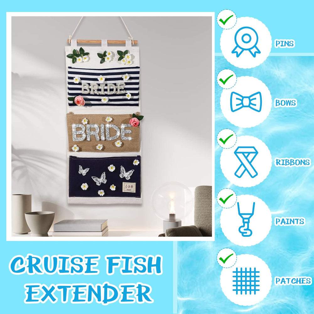 Riakrum 3 pockets hanging organizer closeup, red blue fabric, stores gifts neatly.