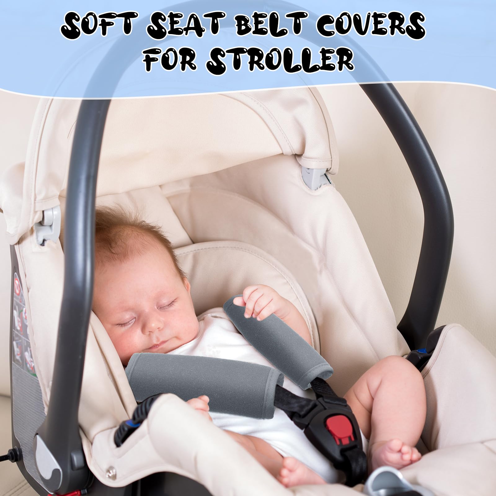 Riakrum gray belt cushions on a car seat illustrating comfortable contact area.
