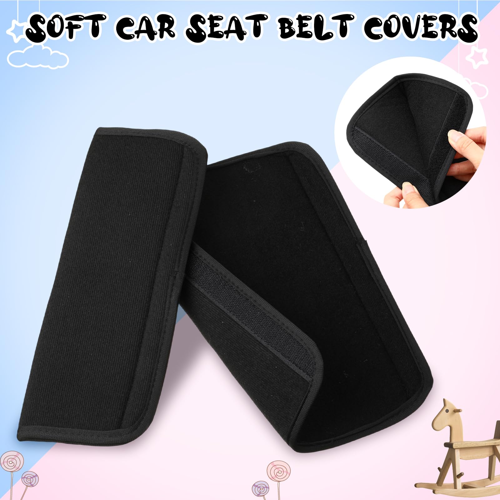 Riakrum machine-washable belt covers ready for easy cleaning after spills.