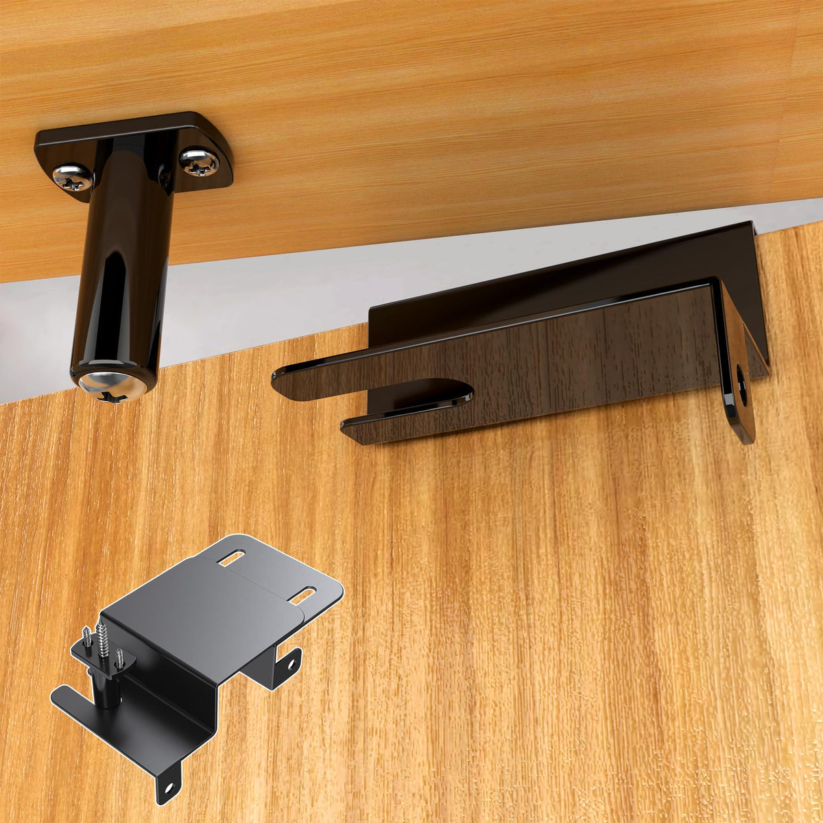 RIAUOR child safety top door lock secured on door frame for added kid-proof security.