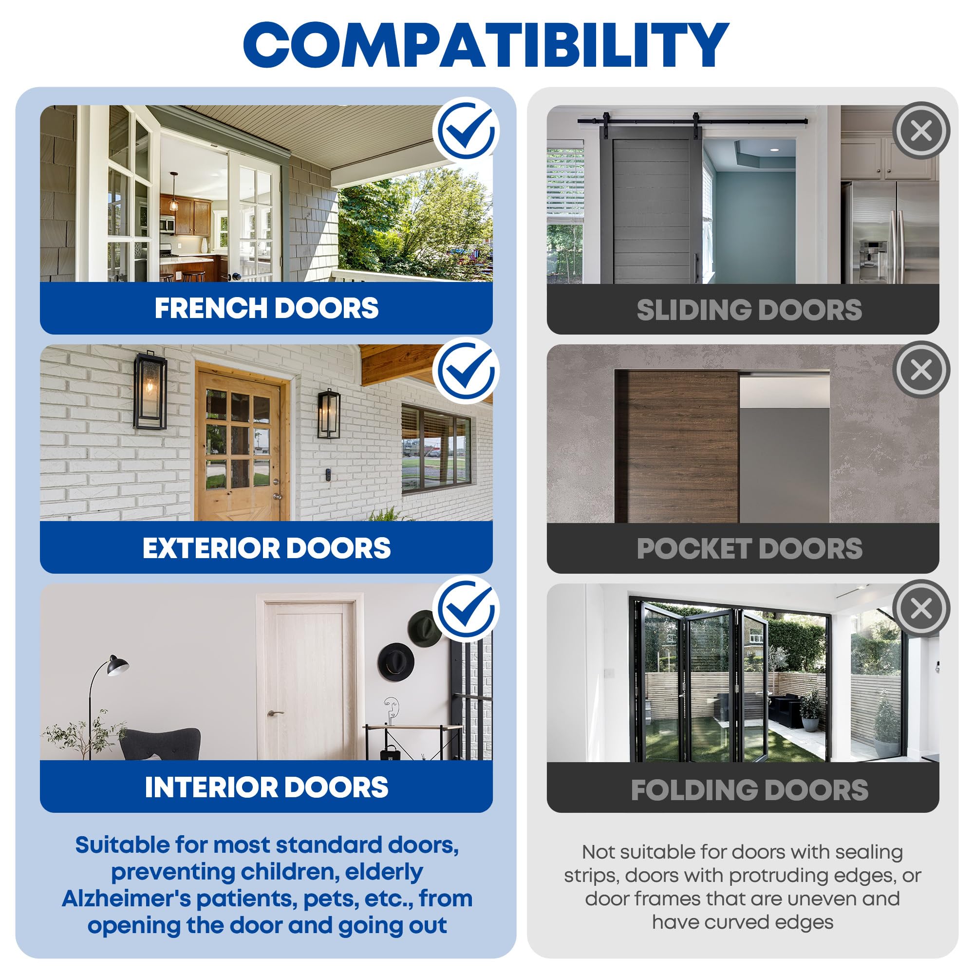 RIAUOR door-top-lock installed on the frame for reliable, side-to-side locking.