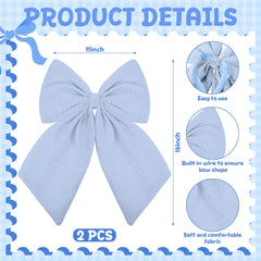 Riceshoot Coquette blue bow close-up shows textured fabric and durable shape