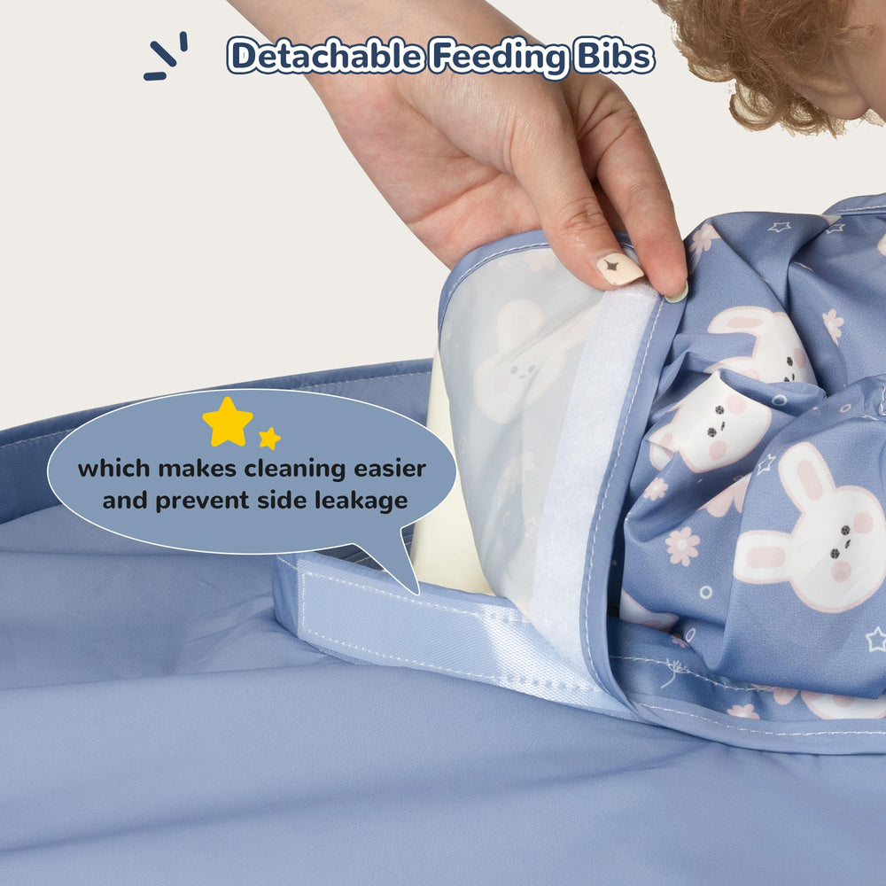 RICHER HOUSE foldable tray cover blue keeps high chair clean during messy meals