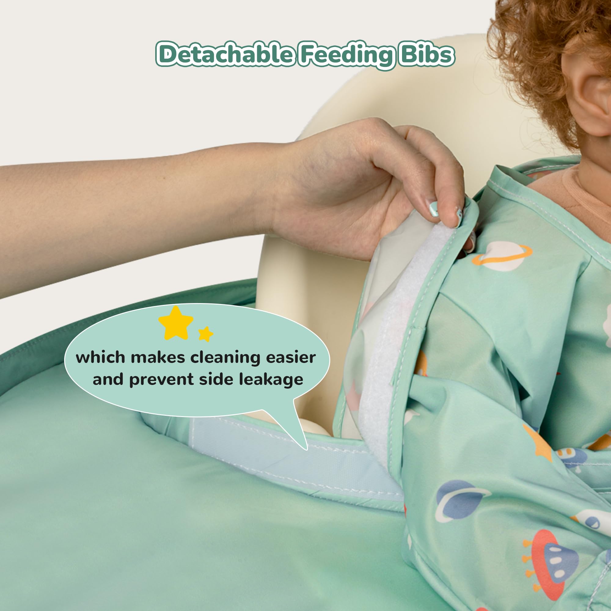 RICHER HOUSE fast drying soft fabric bib for fast meal prep