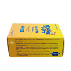 Ricitos de Oro Chamomile Soap being applied gently on baby's skin