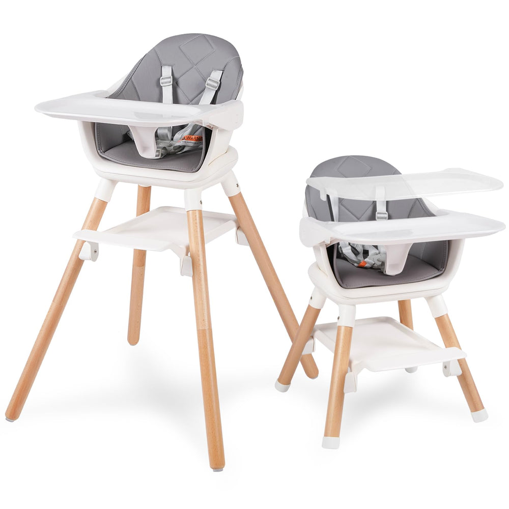 RICUTON 6-in-1 high chair being assembled shows sturdy beech legs for stability