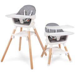 RICUTON 6-in-1 high chair being assembled shows sturdy beech legs for stability