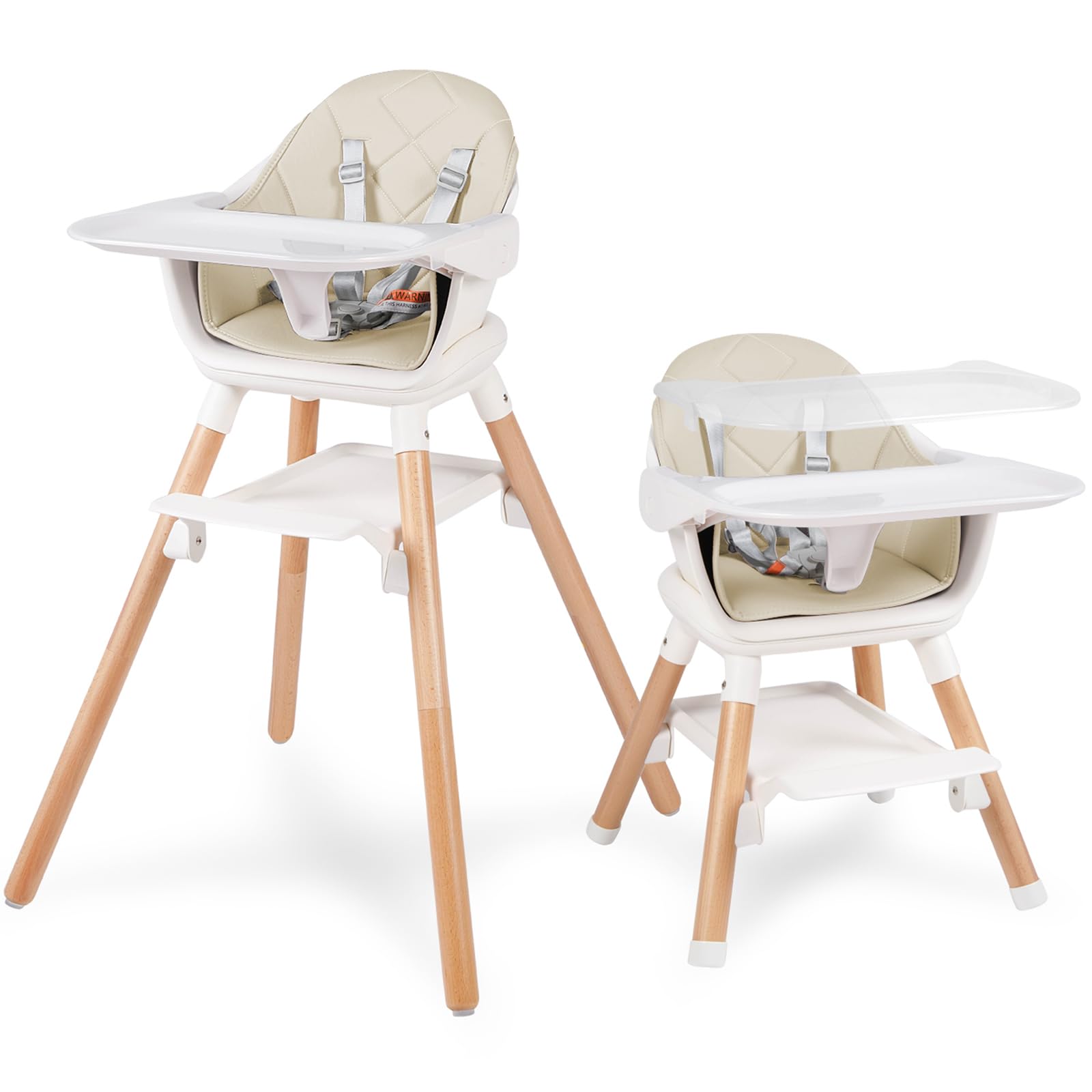 RICUTON 6-in-1 high chair beige during assembly shows sturdy setup for growing baby meals