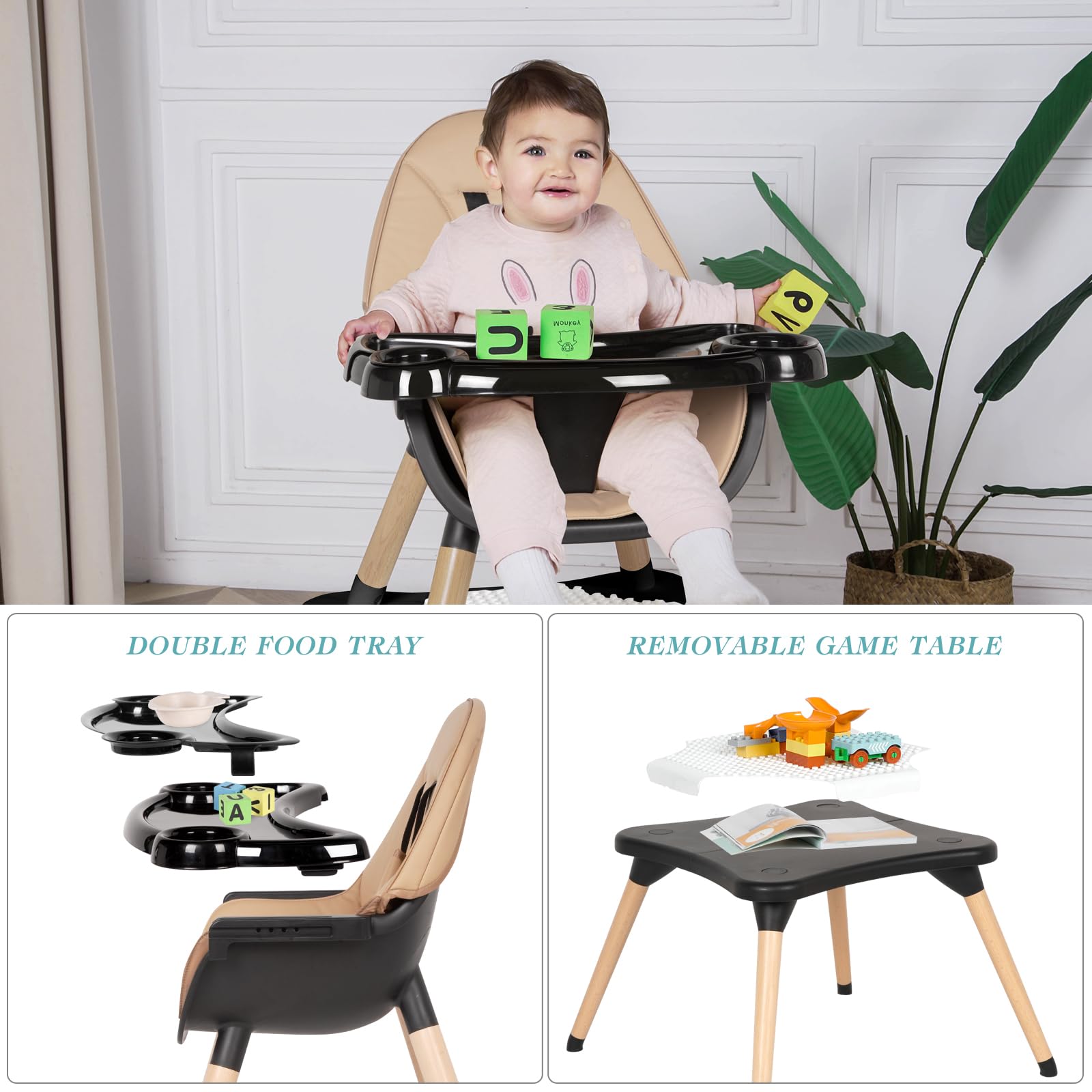 RICUTON beech wood legs emphasize durable stability for growing children