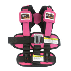 RideSafer Large Pink vest front view shows compact design for travel.