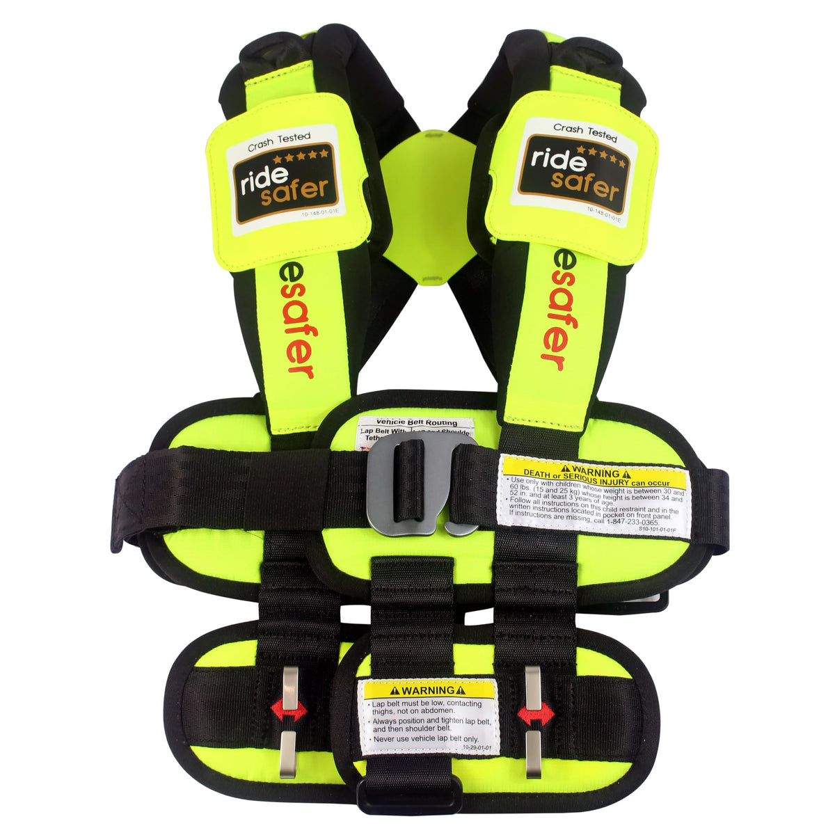 RideSafer vest travel-compact shown for easy car rides and on-the-go safety.