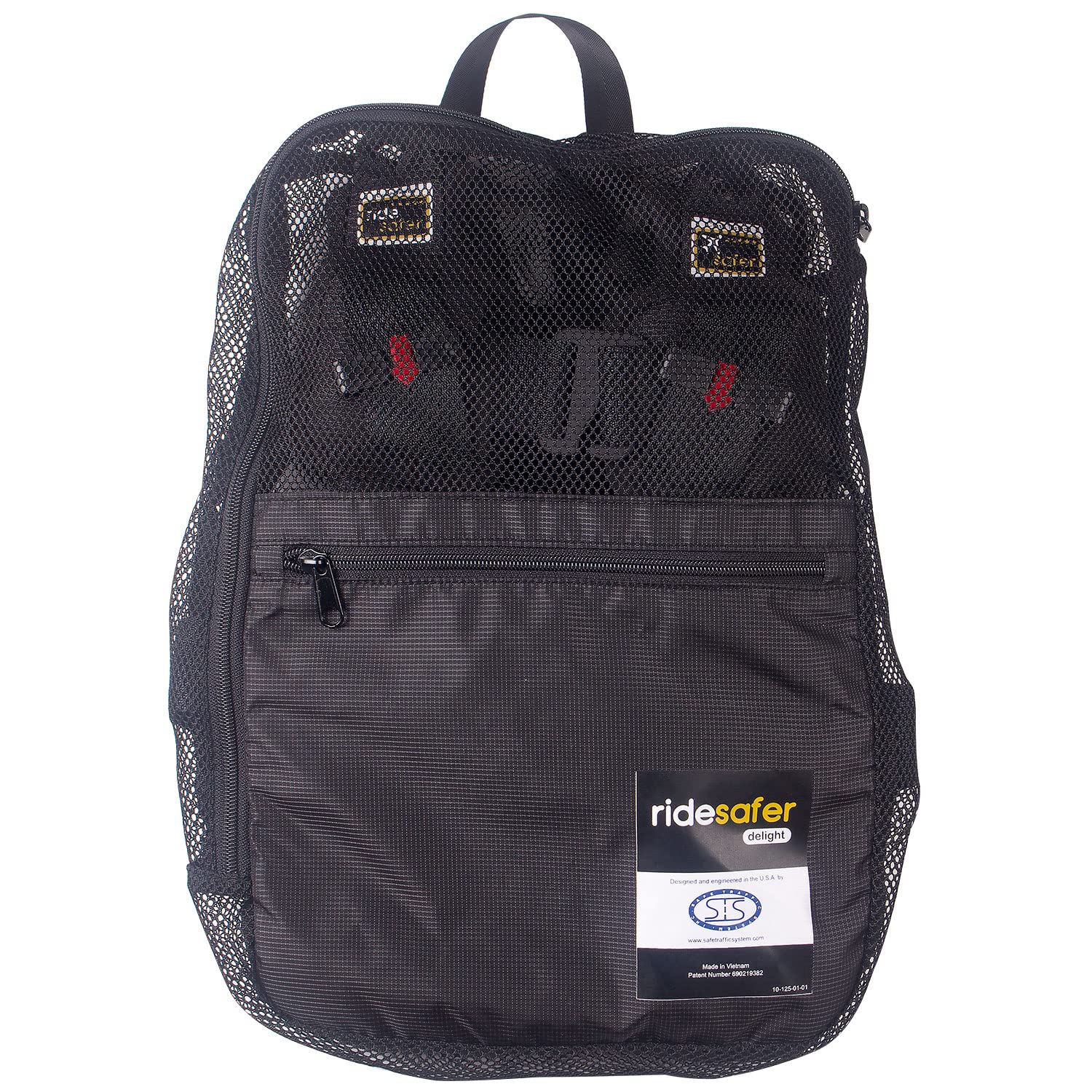 RideSafer XS black vest packaged image emphasizes ultra-lightweight travel option.