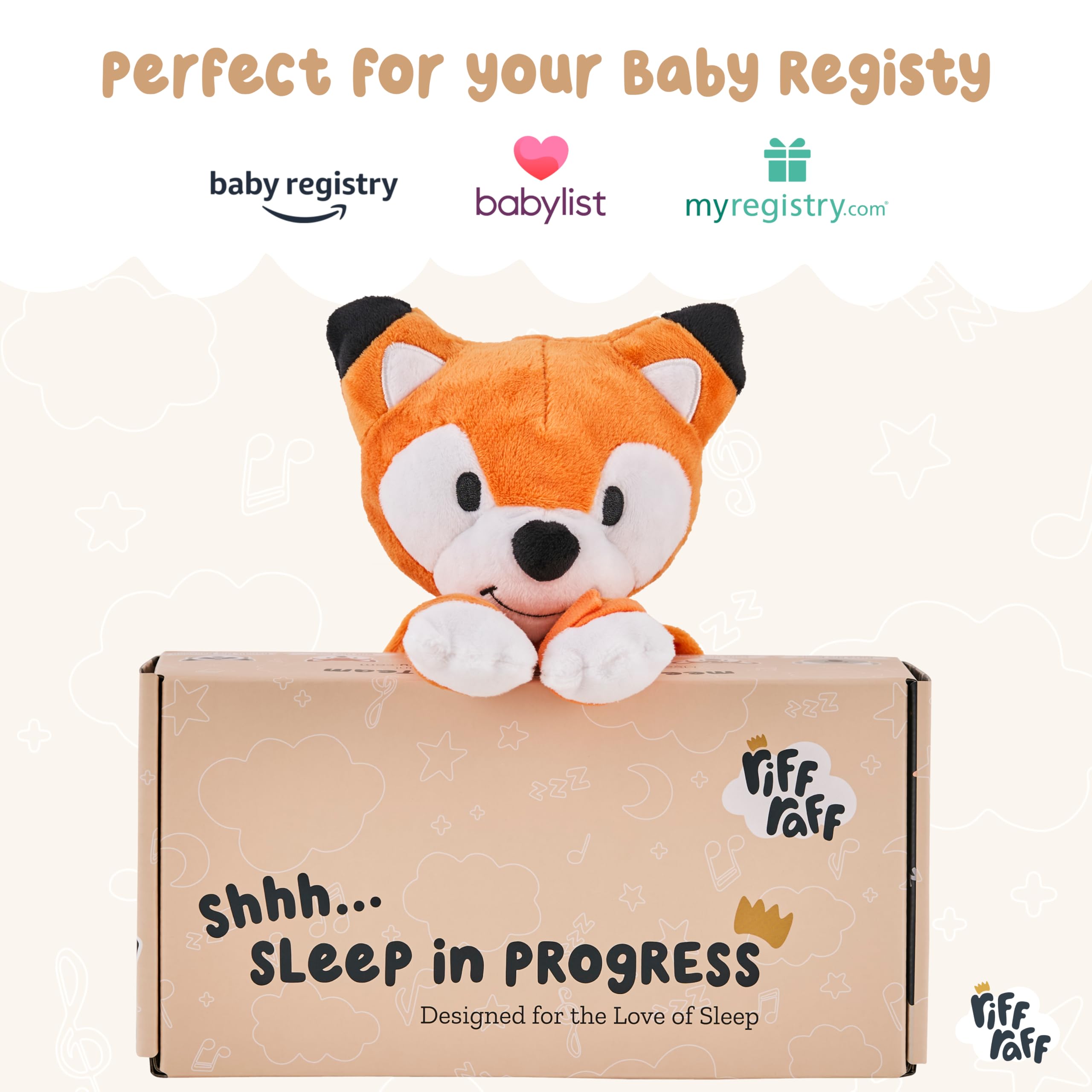 Riff Raff fox ear with lullaby button close-up