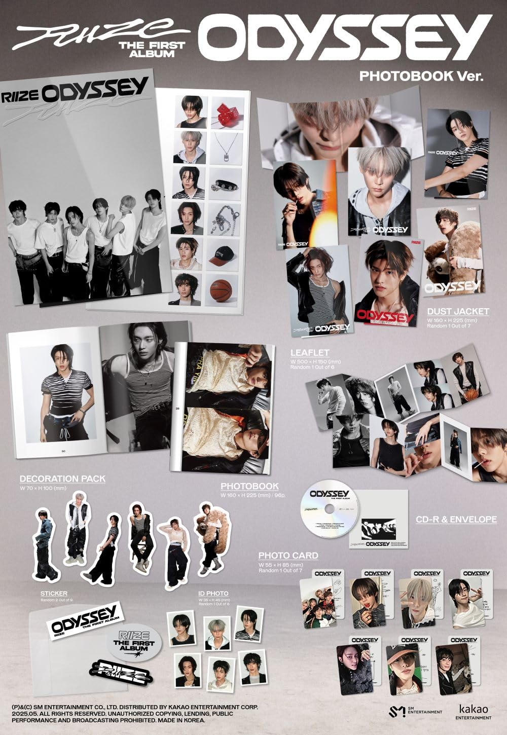 RIIZE ODYSSEY decoration-pack stickers—customization and display-ready accessories.