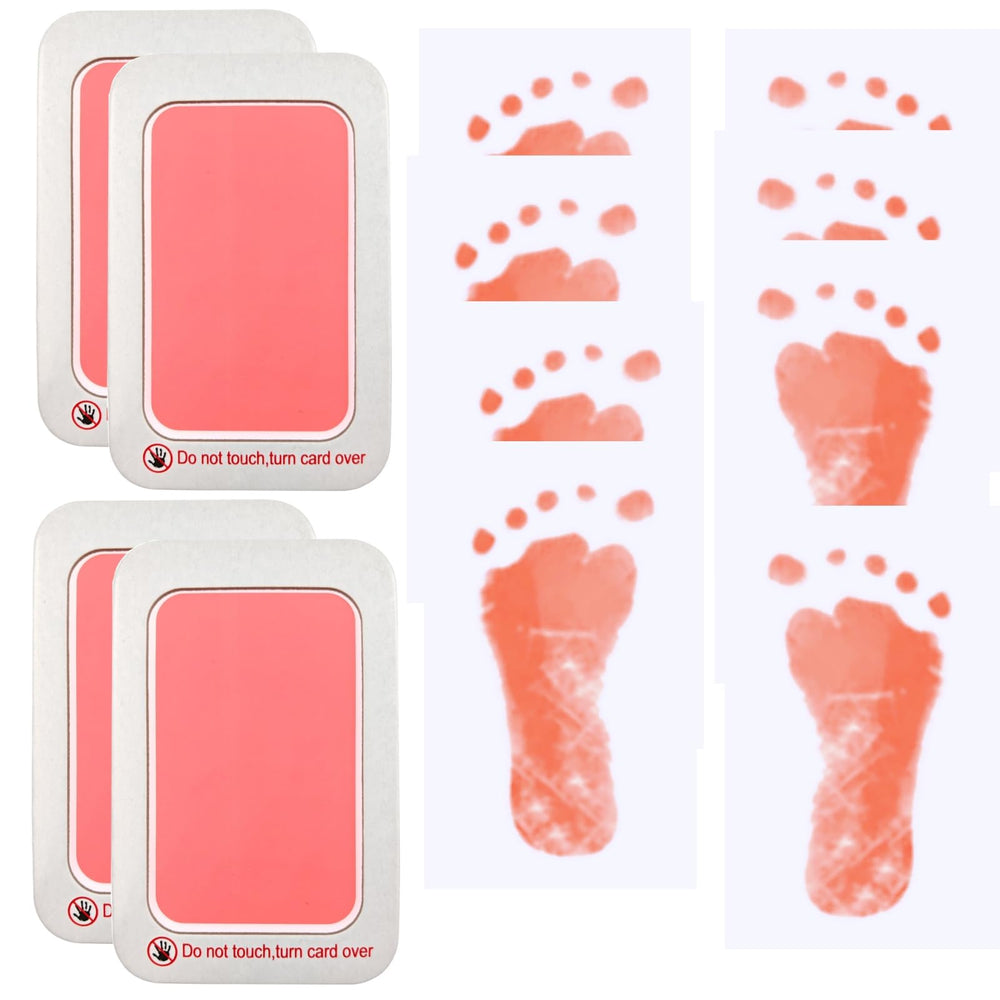RIKWOG baby footprint kit pink inkless pad for safe, mess-free keepsake prints.