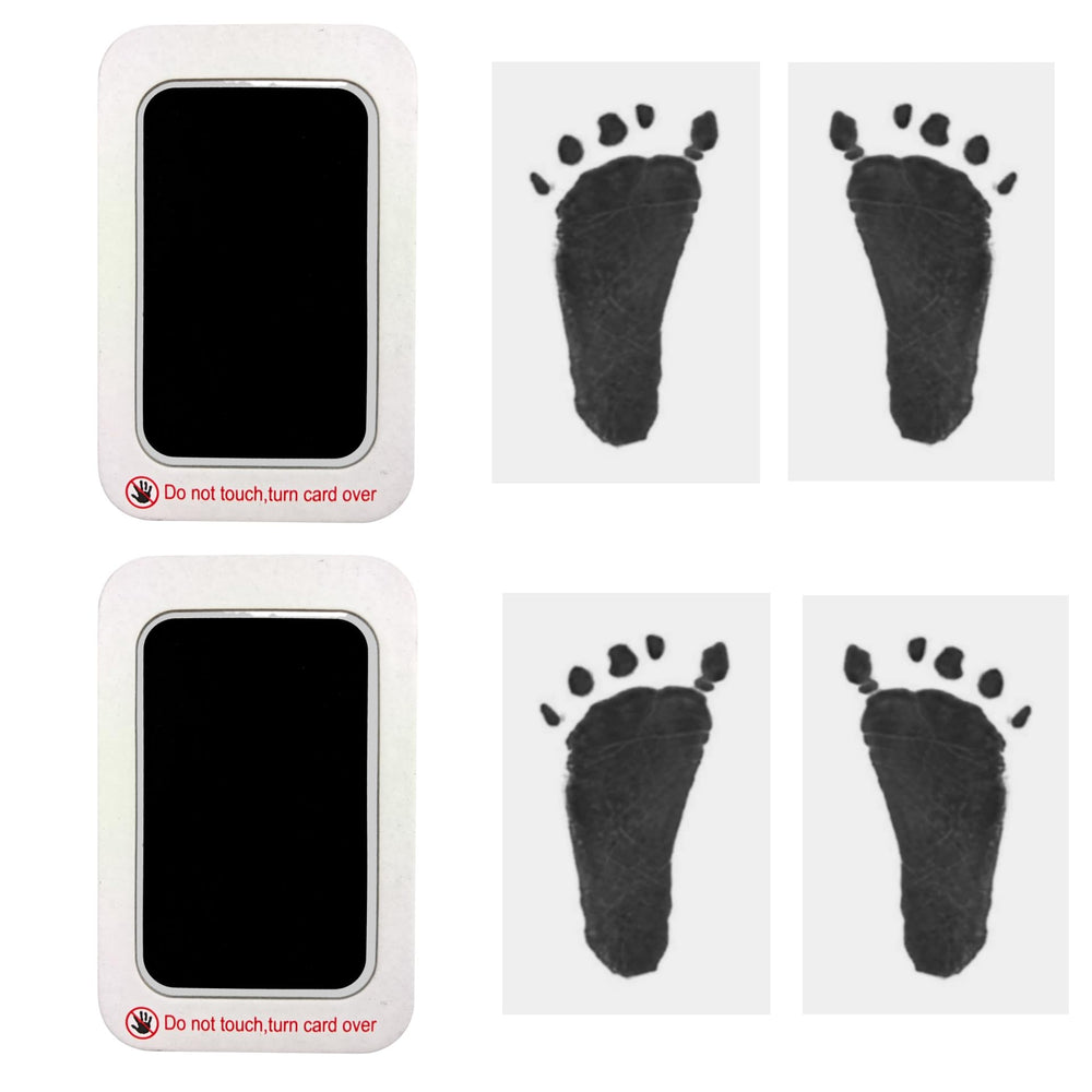 RIKWOG baby handprint and footprint kit shows inkless pads for clean, lasting keepsake of baby hands and feet.