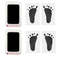 RIKWOG baby handprint and footprint kit shows inkless pads for clean, lasting keepsake of baby hands and feet.