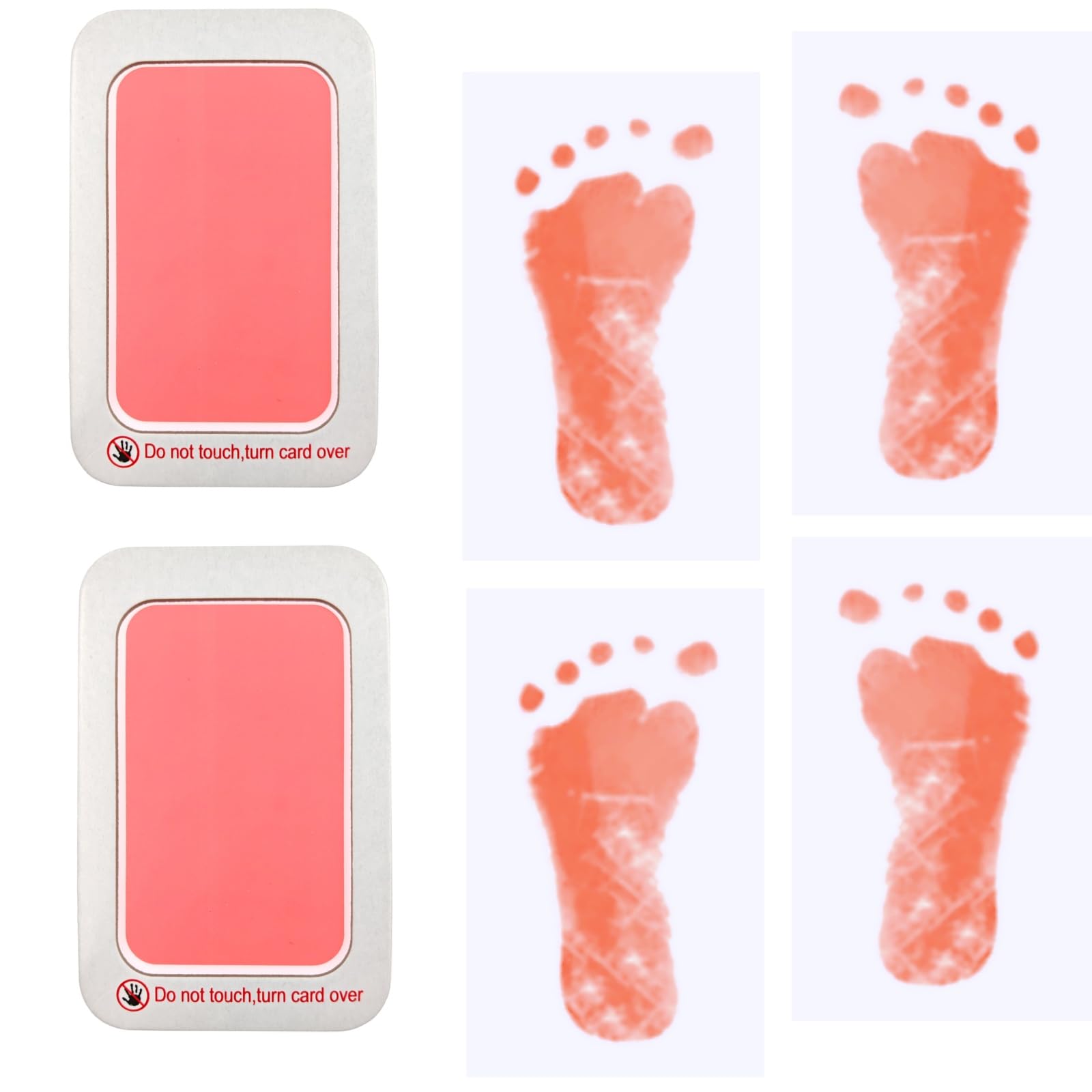 RIKWOG baby paw print kit pink inkless pads for keepsake baby and pet paw prints