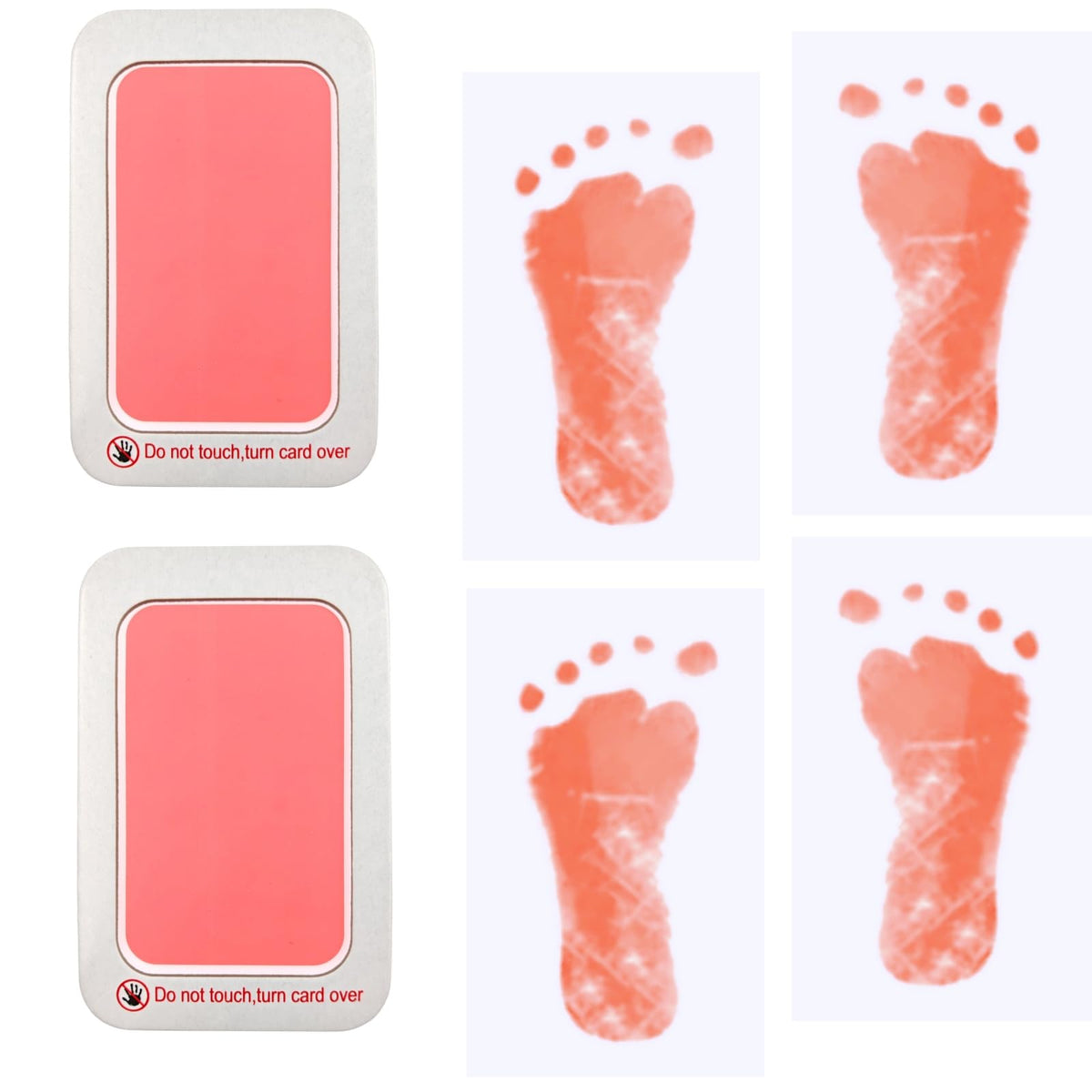 RIKWOG baby paw print kit pink inkless pads for keepsake baby and pet paw prints