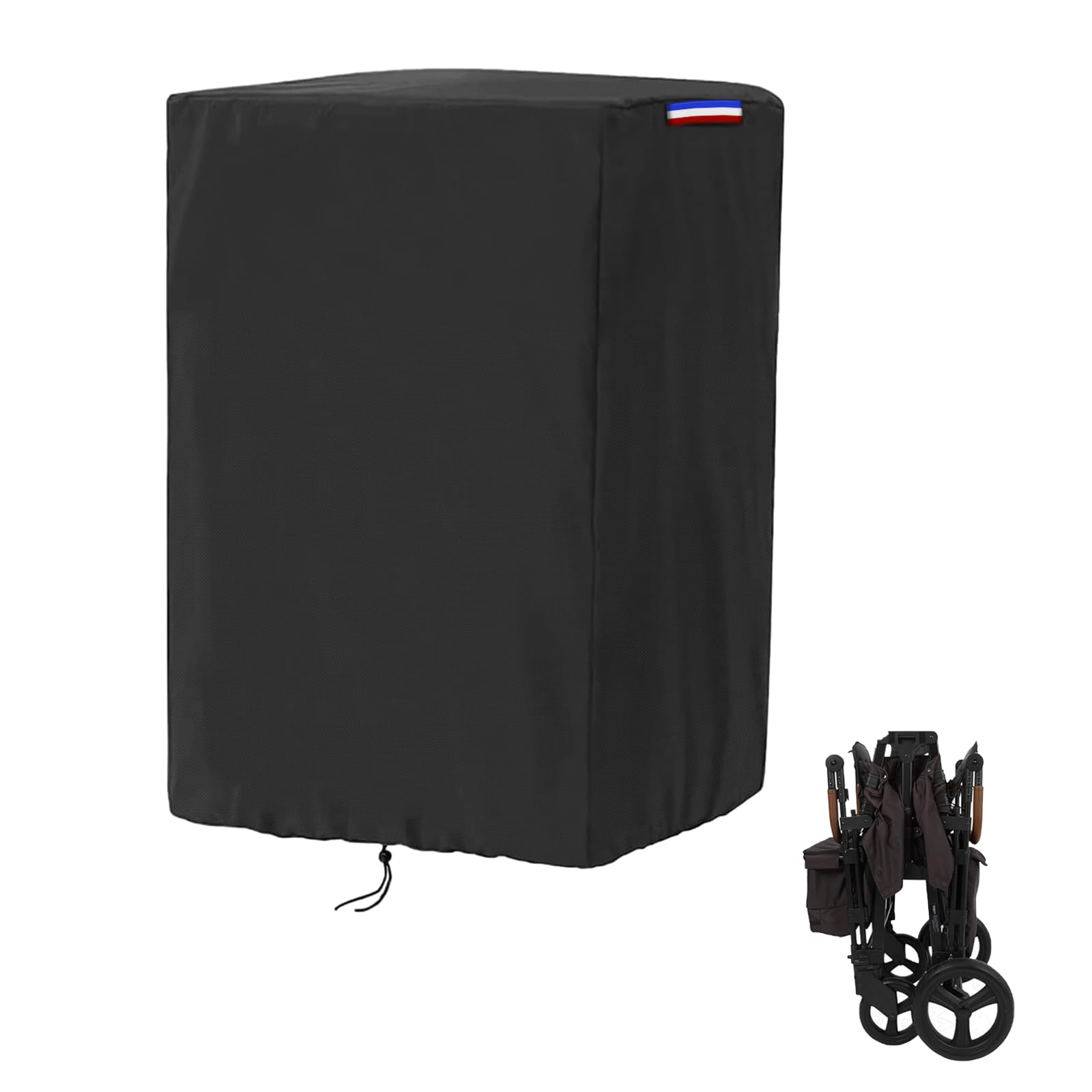 Rilime wagon cover front view protects Wonderfold W4 from rain and debris