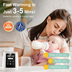 Rimaxao Bottle Warmer LED display demonstrates real-time temperature for precise warming