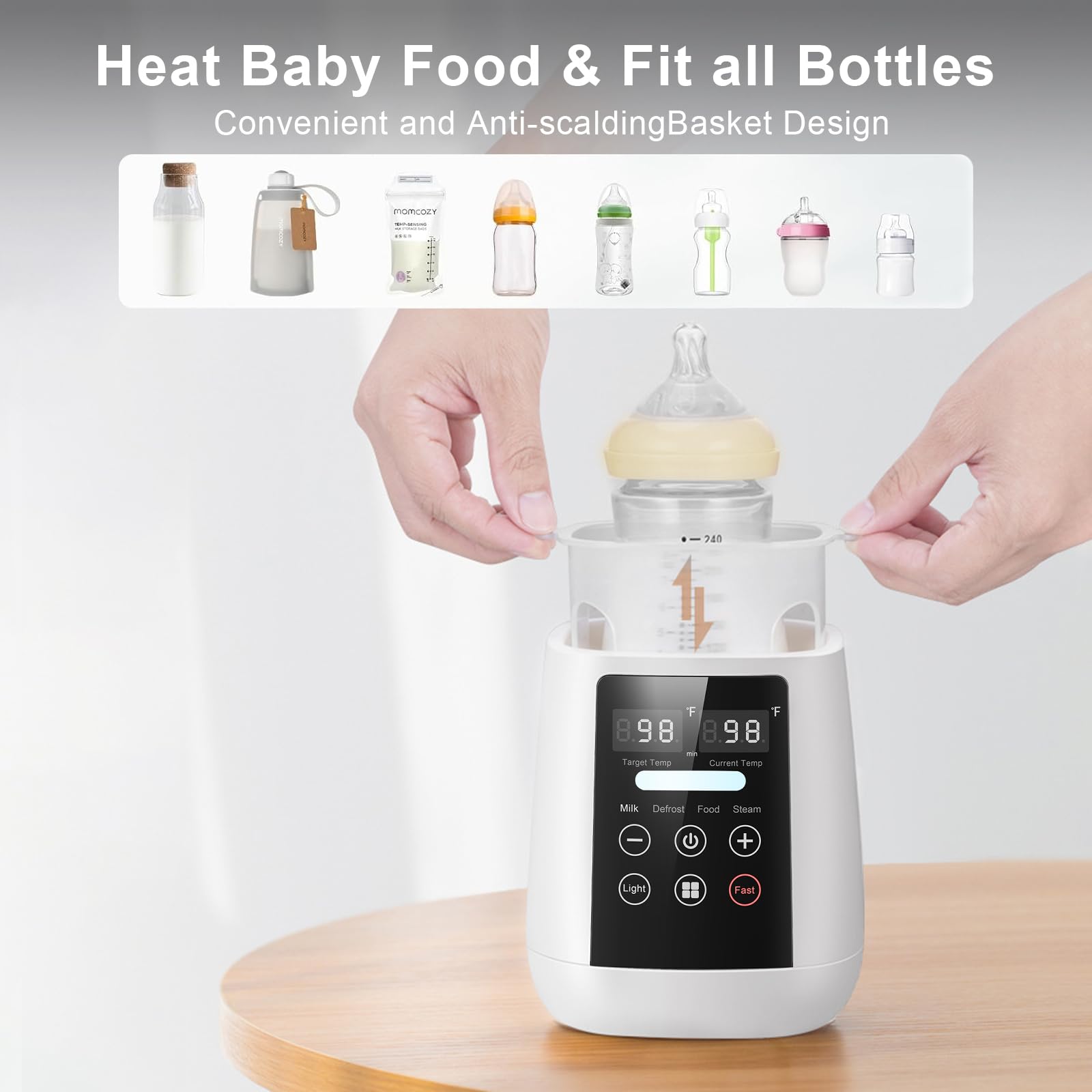 Rimaxao Bottle Warmer night light provides gentle illumination during late-night feeds