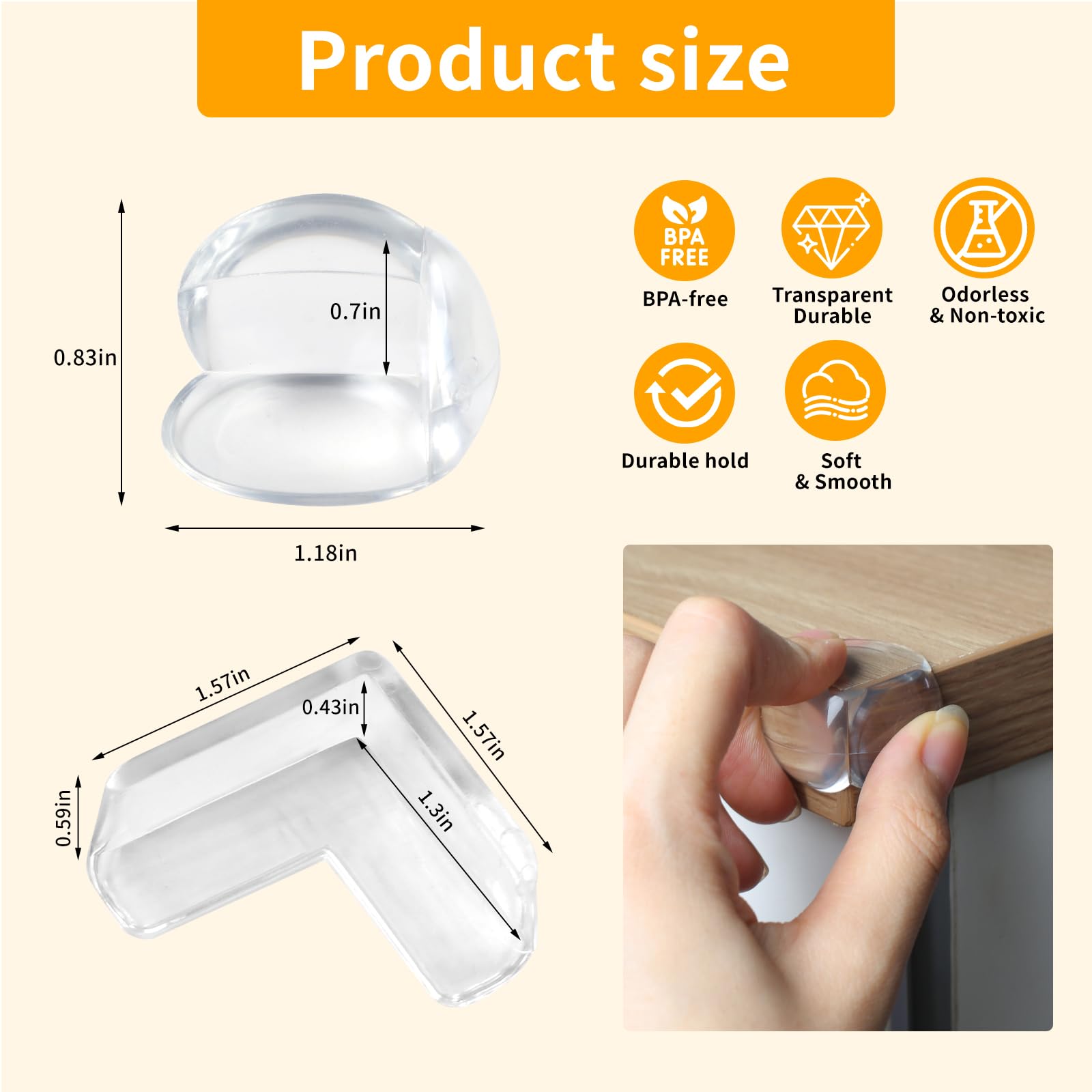 Rindion L-shaped corner protector design shields sharp edges