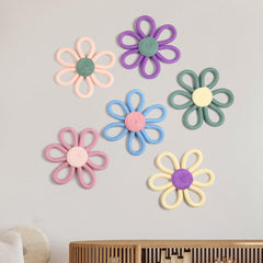 Ripeng boho daisy wall art blue—bright nursery decor sparks cheerful atmosphere and cozy wall accents.