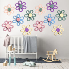 Ripeng boho daisy wall art purple—rich shade complements modern nurseries and creative play areas.