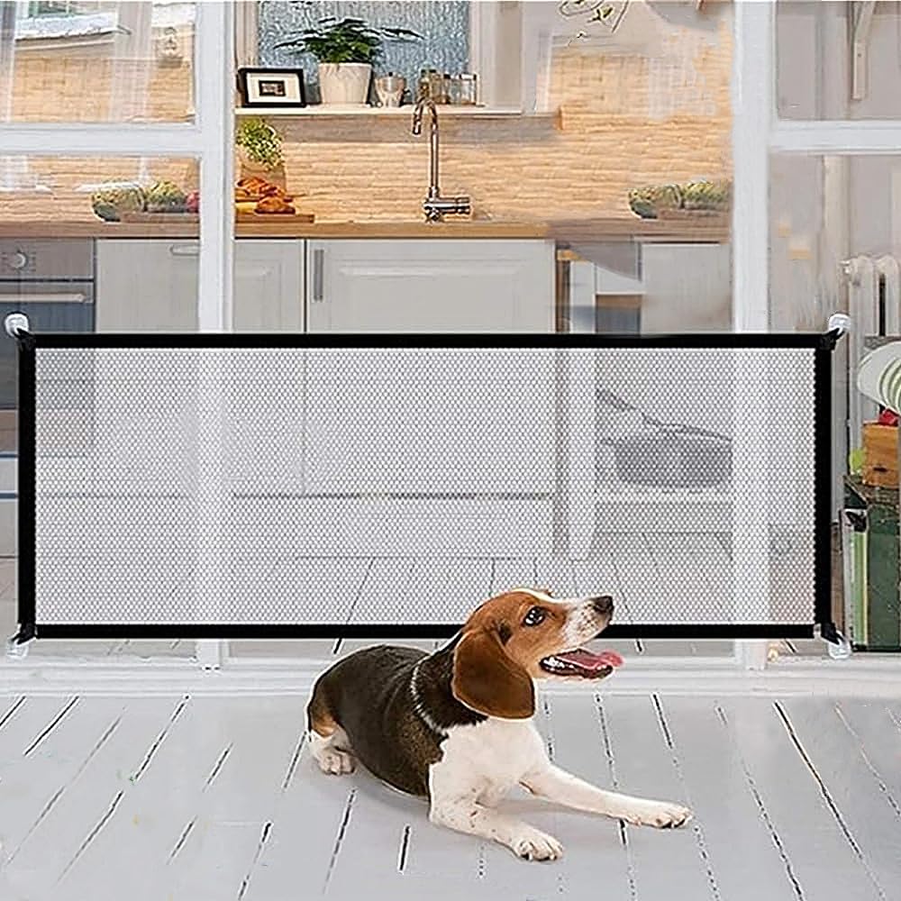 Rirsoasy Magic Dog Gate closed-door view for secure puppy containment indoors