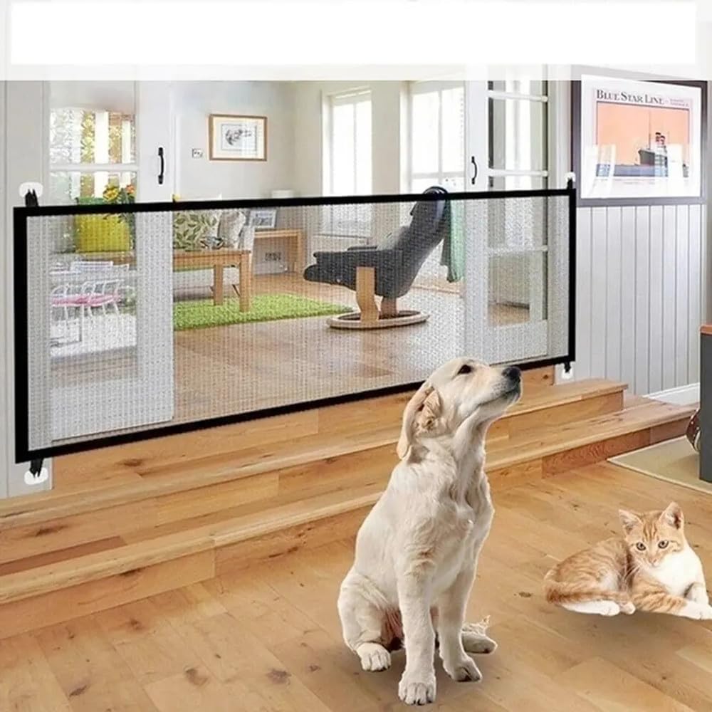Rirsoasy Magic Dog Gate nontoxic-material ensures durable, pet-friendly enclosure