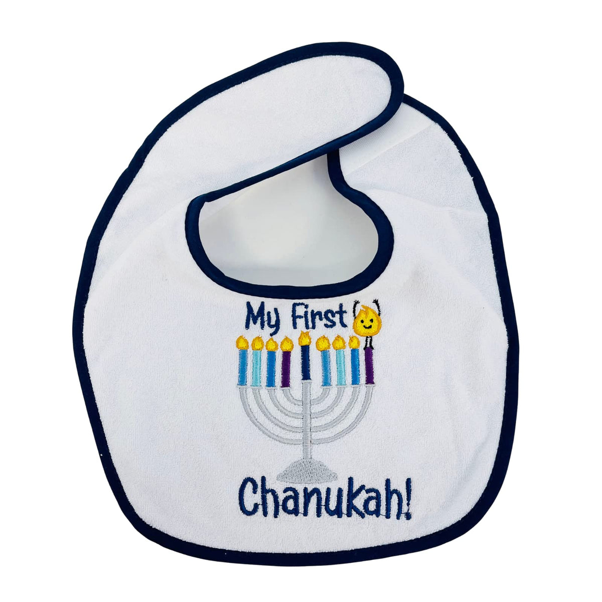 Rite Lite Hanukkah bib front view with My First Chanukah text, ideal for festive photos